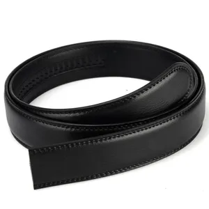 Ceinture classique en cuir de vachette noir pour homme avec boucle automatique