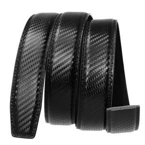 High quality detailed macro view of black carbon fiber textured men's automatic belt strap