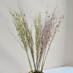 Dettaglio rami natalizi glitterati da 43 cm con perle decorative a baffo di drago