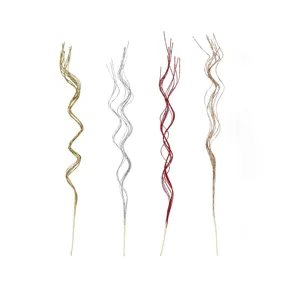 Rami Decorativi a Spirale Baffi di Drago Glitterati di Natale Ornamenti Scintillanti in Plastica per Festa di Natale Casa