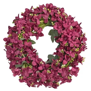 Corona de flores artificiales para decoracion de pared, estilo pastoral y nordico elegante.