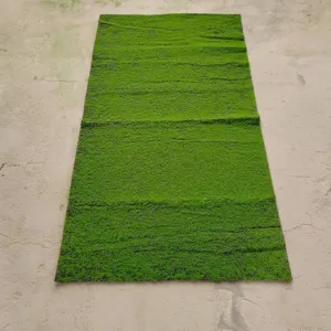 Detailed texture of artificial green moss turf for micro-landscape and garden decor