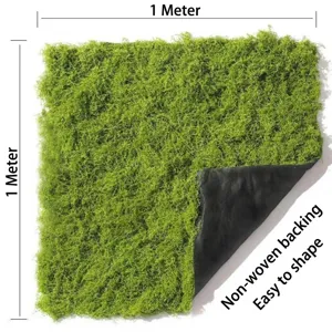 1x1m square artificial moss turf mat with non-woven backing for wall decoration and landscaping
