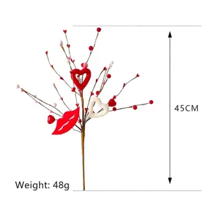 Valentinstag Herz und Lippe Dekozweig mit 45cm Höhe und einem Gewicht von 48g