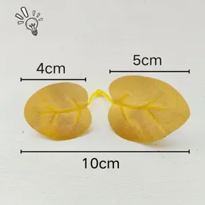 Dimensions détaillées des feuilles d'eucalyptus dorées artificielles pour décor