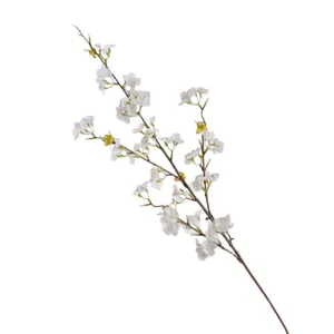 Ramo di fiori di ciliegio artificiale bianco finto ramo per decorazione di nozze.