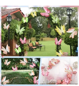 Large PE gradient butterfly decorations for outdoor wedding arches and garden party setups