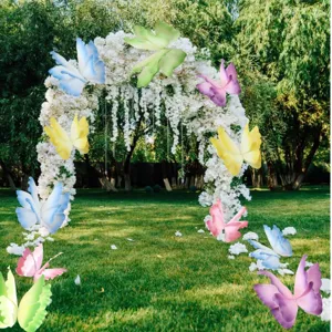 PE Gradient Butterfly Artificial Flower Large Simulation Butterfly For Monet Garden Wedding Arch Decor Shop Window Landscape Props