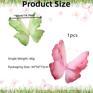 Large PE gradient butterfly decor for garden and wedding arches 19.7 inch