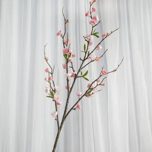 Élégante branche de fleurs de cerisier artificielles roses pour décoration intérieure