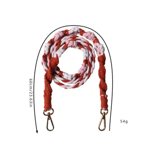 Handmade bohemian woven daisy flower phone lanyard strap with gold metal clasps 60cm