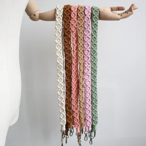 Colorful hand-woven macrame straps for phone lanyard or crossbody bag shoulder strap