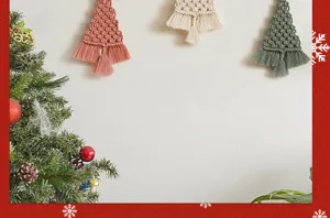 Ornement suspendu de sapin de Noel en macrame tisse a la main decoration boheme