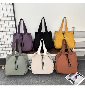 Large capacity nylon tote bag casual minimalist shoulder bag stylish multi-color daily backpack