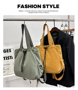 Ins style nylon backpack large capacity casual commuter student school bag detailed view