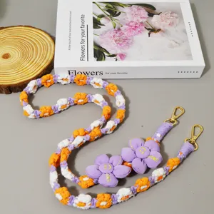 Buntes handgemachtes gewebtes Gänseblümchen Handyband ästhetischer Taschenanhänger neu