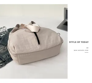Casual nylon tote backpack large capacity stylish daily commute school bag neutral design
