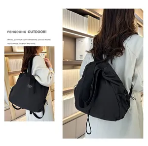 Korean style large capacity nylon multi-purpose backpack for casual daily commute