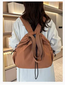 Korean style large capacity nylon backpack casual commuter school bag for daily use