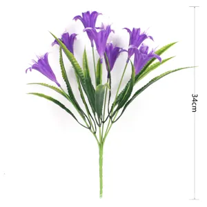 Bouquet de fleurs artificielles de volubilis violet, idéal pour la décoration de jardin.