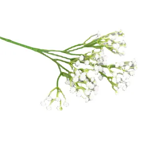 Singolo ramo di fiori di gipsofila artificiale bianca per decorazione nuziale e casa