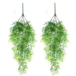 Artificial Bamboo Leaf Hanging Vine Fake Greenery Plant For Wall Decor Ceiling Home Indoor And Outdoor Floral Decoration