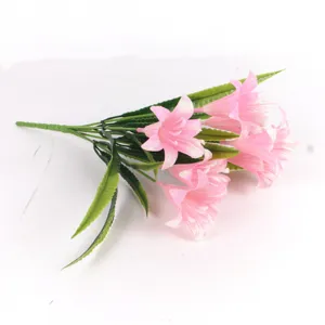 Bouquet de fleurs de volubilis artificielles rose trompette en soie pour décoration