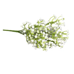 Ramo de flores de paniculata artificial blanca para bodas y decoración del hogar