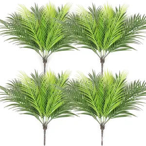 9 Têtes Feuilles de Palmier Areca Artificielles Plante de Fougère Tropicale Faux Cycas pour Décoration de Mur de Mariage Accessoires Photo