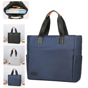 Borsa Tote Business in Tessuto Oxford Grande Capacità Borsa a Mano Valigetta per Uomo Donna Lavoro Pendolare Borsa Durevole