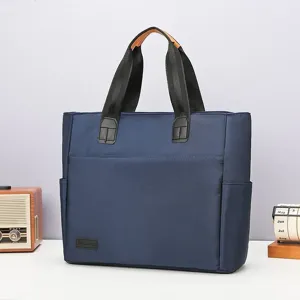Borsa tote business blu scuro ad alta capacità per il lavoro e l'ufficio moderno