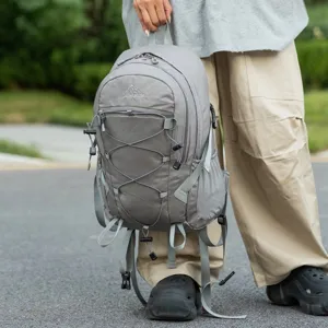 Lightweight large capacity grey hiking backpack perfect for outdoor travel and sports use
