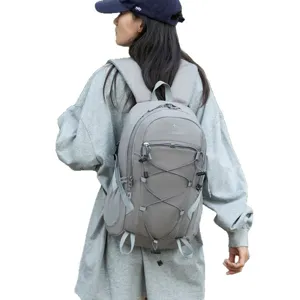 Grey lightweight outdoor hiking backpack with large capacity for travel and trekking
