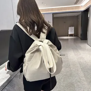 Korean style minimalist large capacity nylon backpack casual lightweight student bag