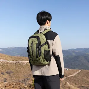 Lightweight olive green outdoor hiking backpack for travel trekking and mountain adventures