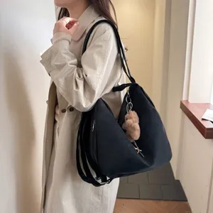 Large capacity minimalist black multi-functional backpack and crossbody bag for women
