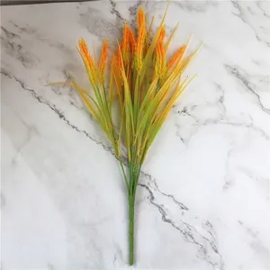 Vista dettagliata di spighe di grano artificiale da 45 cm con chicchi realistici.