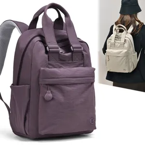Women's Casual Nylon Backpack Minimalist Large Capacity 14 Inch Laptop School Bag Travel Daypack Fashion Bookbag