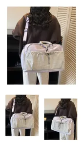 Sac de voyage léger pour femme, grande capacité, sac de sport et bagage extensible.