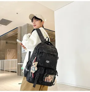 Camo backpack large capacity student school bag trendy casual daily commute backpack for men