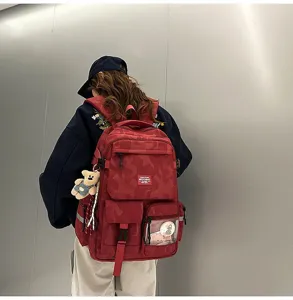 Lightweight fashion backpack with large capacity, trendy student schoolbag daily commute.