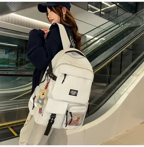 Lightweight student backpack with large capacity and multi-pocket design for daily commute.
