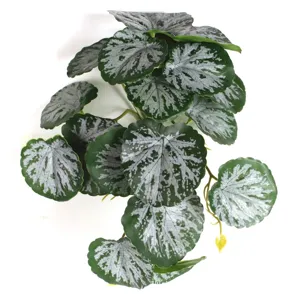 Macro view of realistic 3D printed watermelon leaves with silver stripes