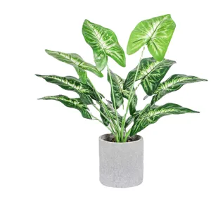 Artificial Potted Plants Small Fake Greenery Monstera Calla Lily Leaf Tabletop Decor for Home Office Room Indoor Decoration