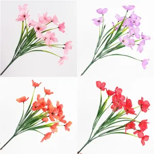 5-Kopf Künstliche Hortensie Frühlingsgras Veilchen Blume Für Hochzeit Hotel Outdoor Dekoration Realistische Kunststoff Künstliche Blume Home Decor