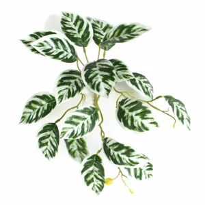 Realistic artificial watermelon leaf plant stem for home decor and greenery arrangements.
