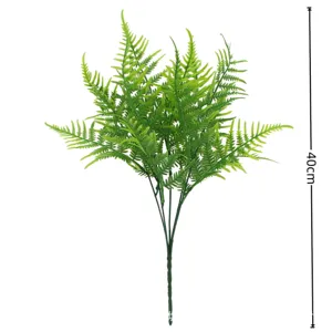 Pianta Verde Finta in Plastica Felce Boston PE Artificiale 5 Forche Ramo di Foglie False Boston Per Decorazione Festa Matrimonio Ufficio Casa