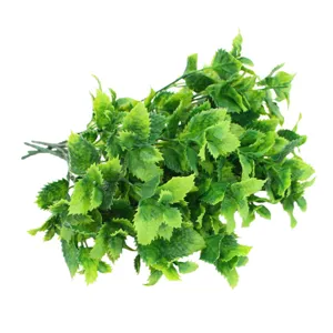 Artificial green plant simulation mint leaves fake flower for home decor and plant walls.