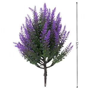 Vista detallada de una rama de lavanda artificial de 32 cm con flores púrpuras intensas