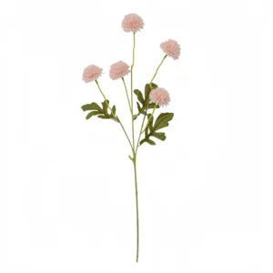 Vista detallada de la flor de simulación de crisantemo pompón rosa para decoración